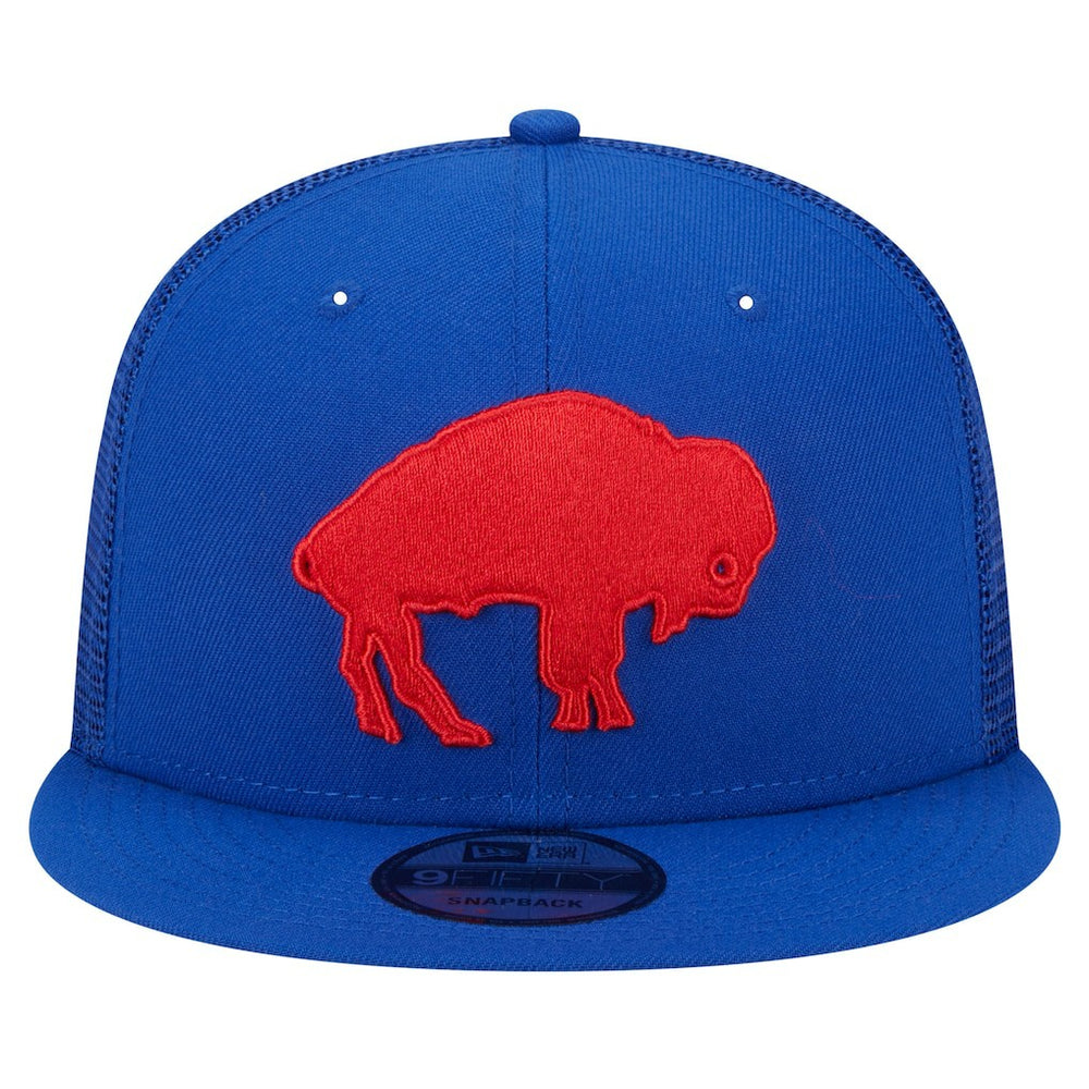 Buffalo Bills New Era Throwback Main Trucker 9FIFTY Snapback Hat - Royal for sale