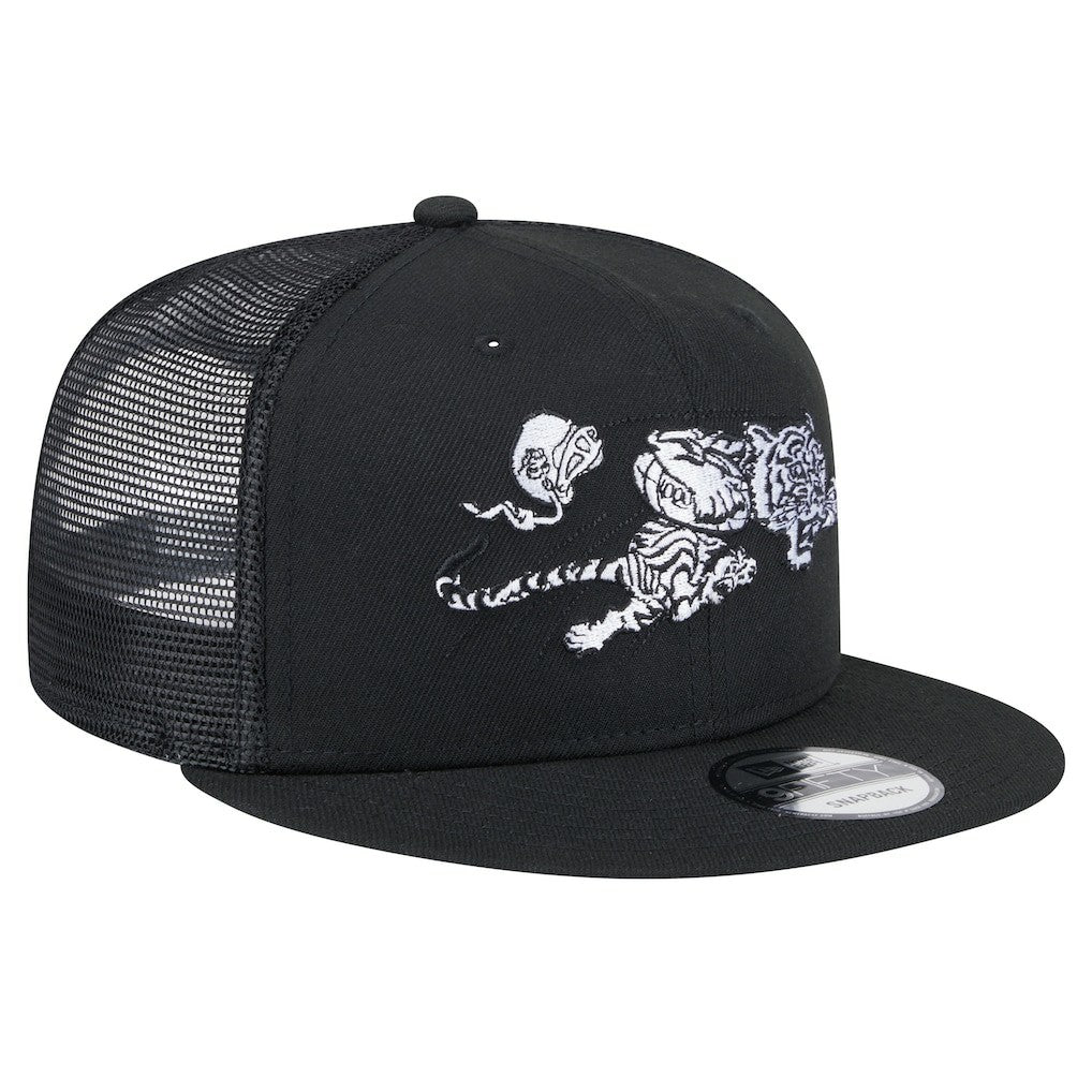 New Era Cincinnati Bengals Black Main Trucker 9FIFTY Snapback Hat sale