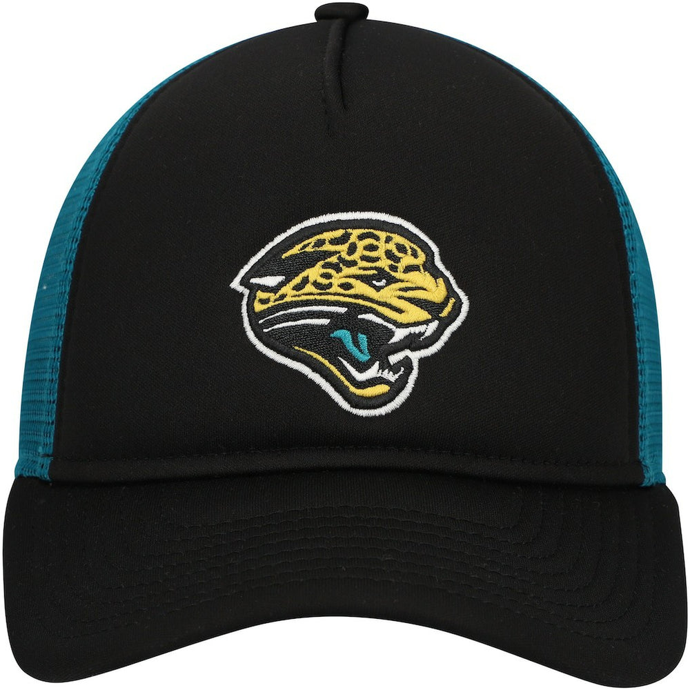 Jacksonville Jaguars New Era Youth A-Frame 9FORTY Trucker Adjustable Hat - Black cheap