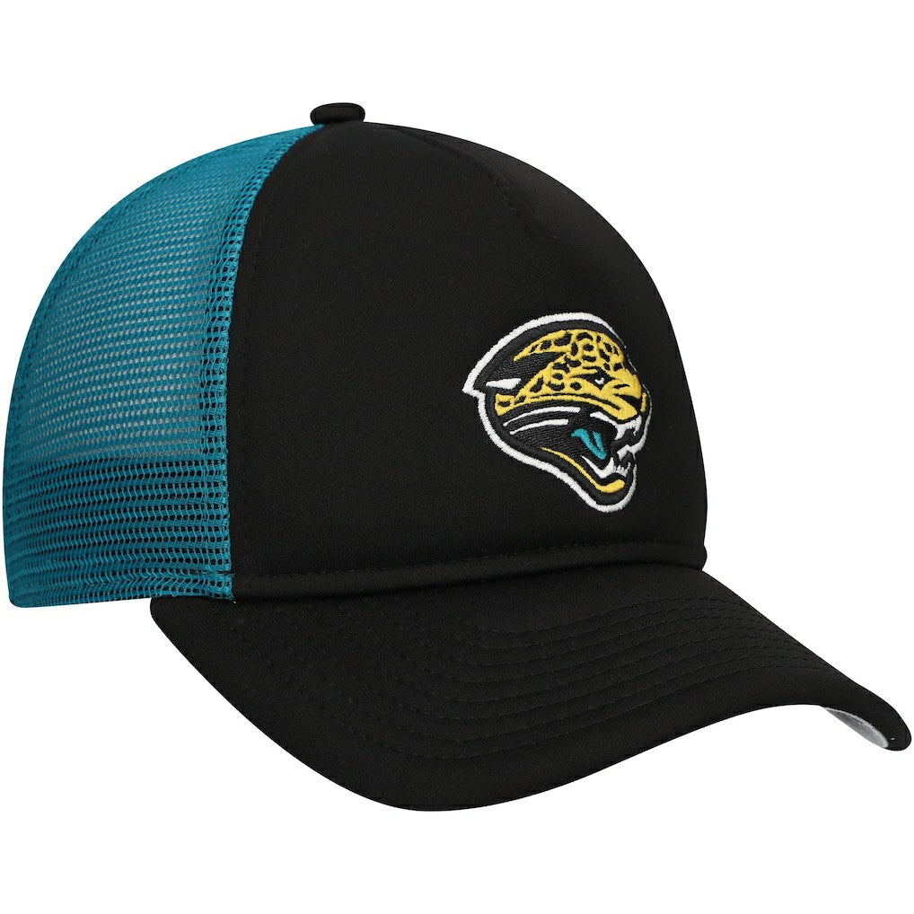 Jacksonville Jaguars New Era Youth A-Frame 9FORTY Trucker Adjustable Hat - Black cheap