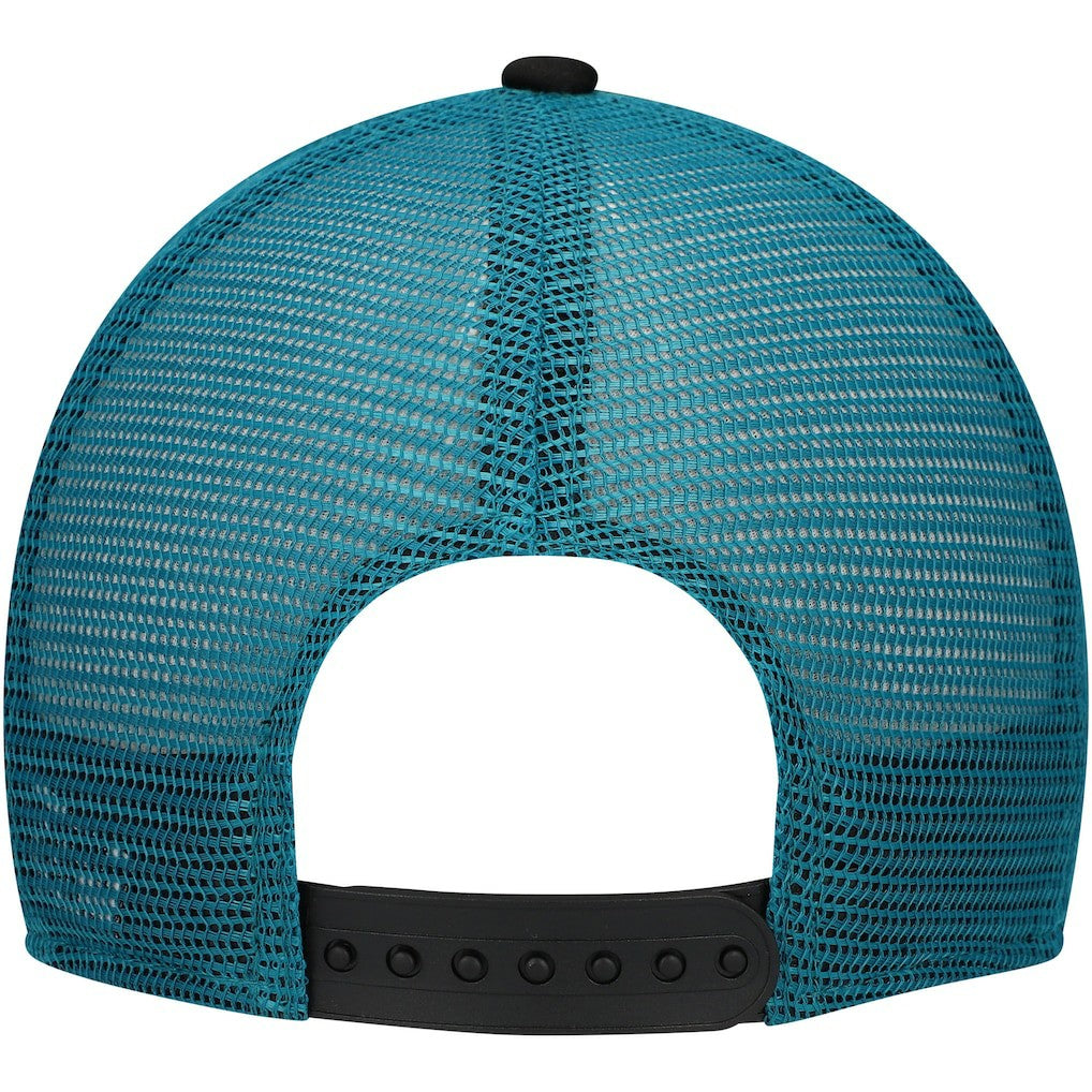 Jacksonville Jaguars New Era Youth A-Frame 9FORTY Trucker Adjustable Hat - Black cheap
