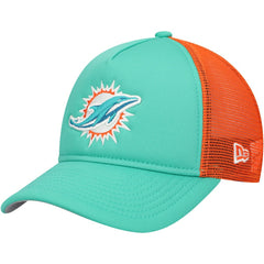 Miami Dolphins New Era Youth A-Frame 9FORTY Trucker Adjustable Hat - Aqua on sale