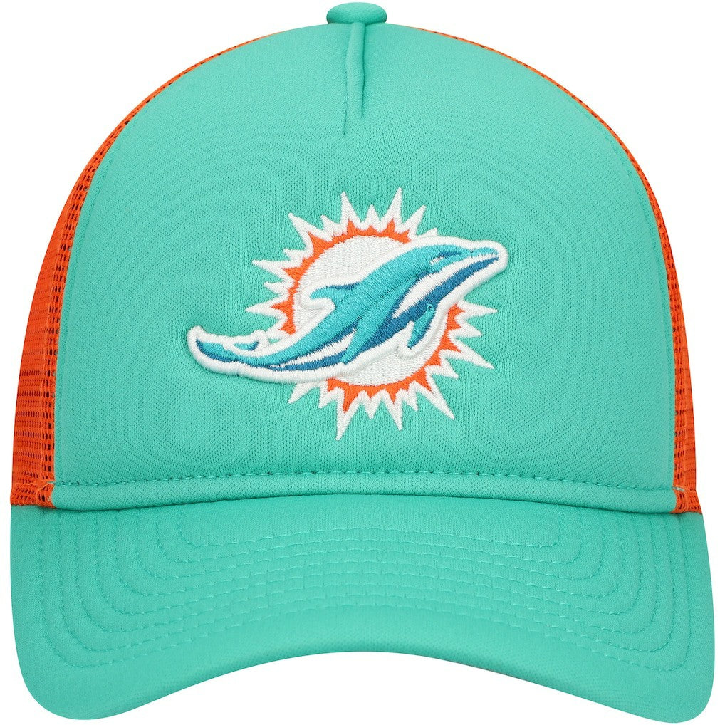 Miami Dolphins New Era Youth A-Frame 9FORTY Trucker Adjustable Hat - Aqua on sale