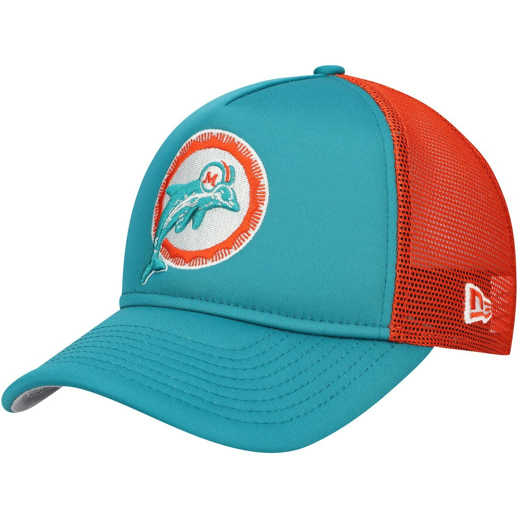 Miami Dolphins New Era Youth A-Frame 9FORTY Trucker Adjustable Hat - Aqua online