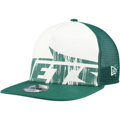 New York Jets New Era Youth Distressed 9FIFTY A-Frame Snapback Hat - White/Green online