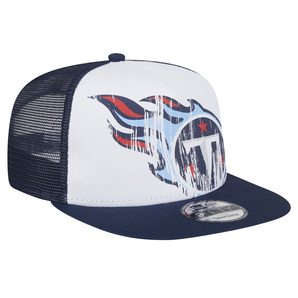 Tennessee Titans New Era Youth Distressed 9FIFTY A-Frame Snapback Hat - White/Navy cheap