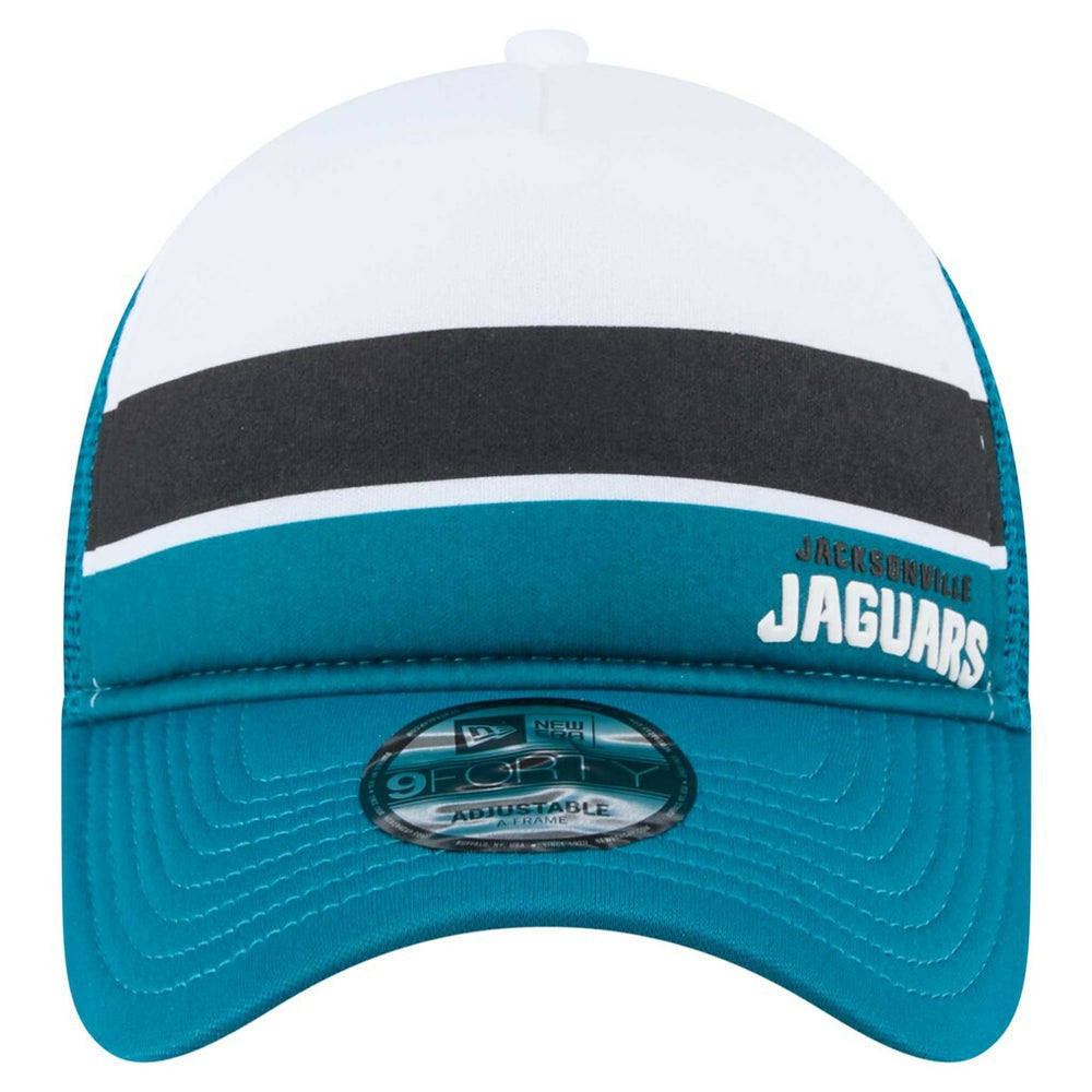 Jacksonville Jaguars New Era Youth Sport Night Color Block 9FORTY A-Frame Trucker Adjustable Hat - Teal discount