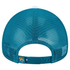 Jacksonville Jaguars New Era Youth Sport Night Color Block 9FORTY A-Frame Trucker Adjustable Hat - Teal discount