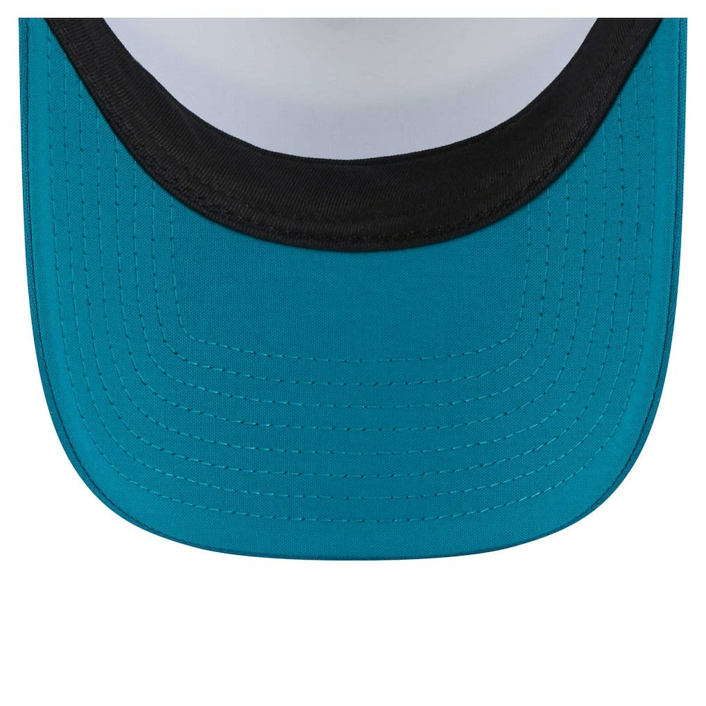 Jacksonville Jaguars New Era Youth Sport Night Color Block 9FORTY A-Frame Trucker Adjustable Hat - Teal discount
