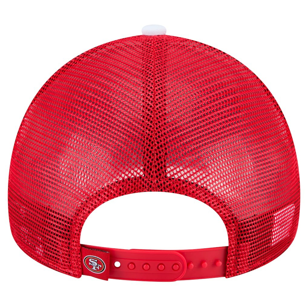 San Francisco 49ers New Era Youth Sport Night Color Block 9FORTY A-Frame Trucker Adjustable Hat - Scarlet outlet