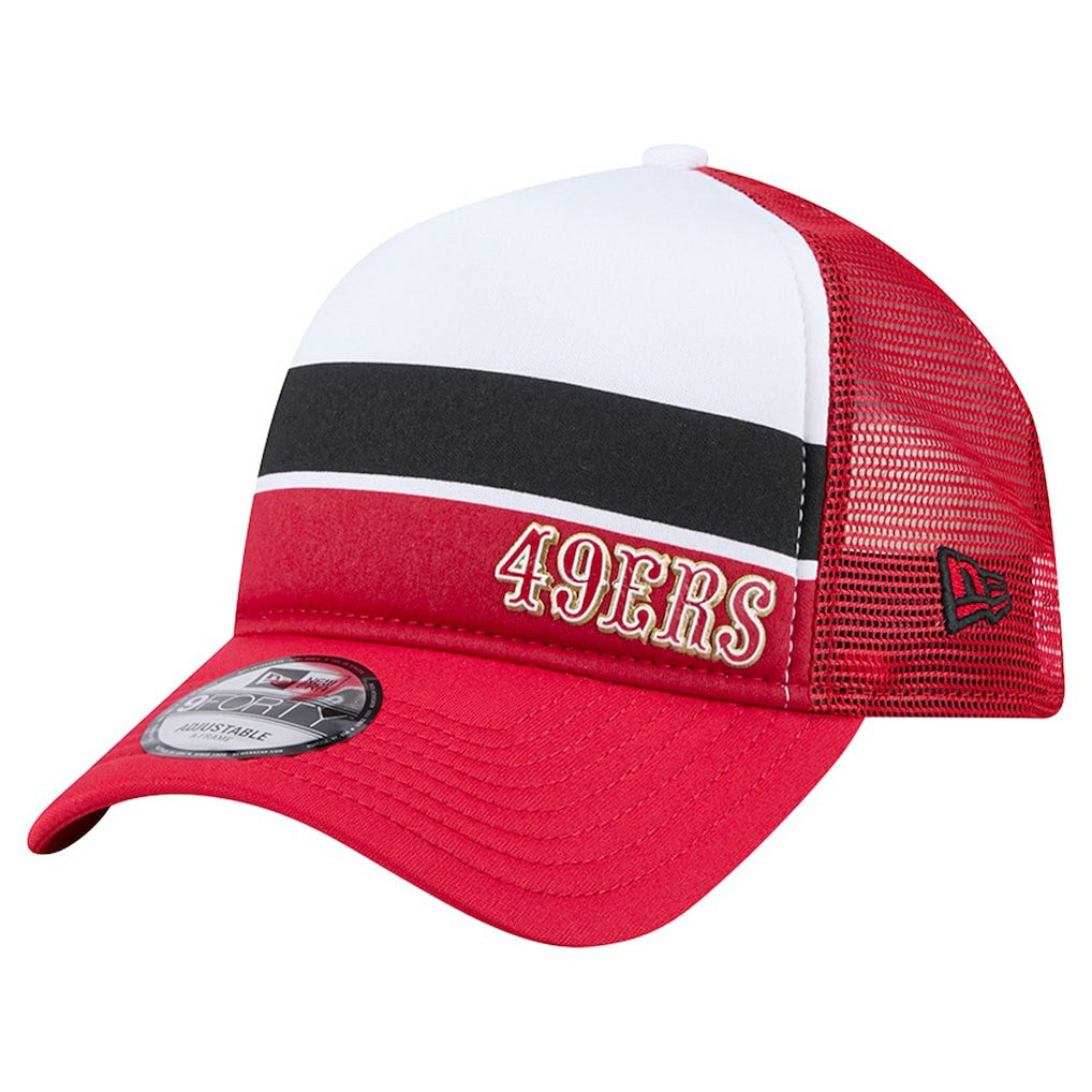 San Francisco 49ers New Era Preschool Sport Night Color Block 9FORTY A-Frame Trucker Adjustable Hat - Scarlet outlet