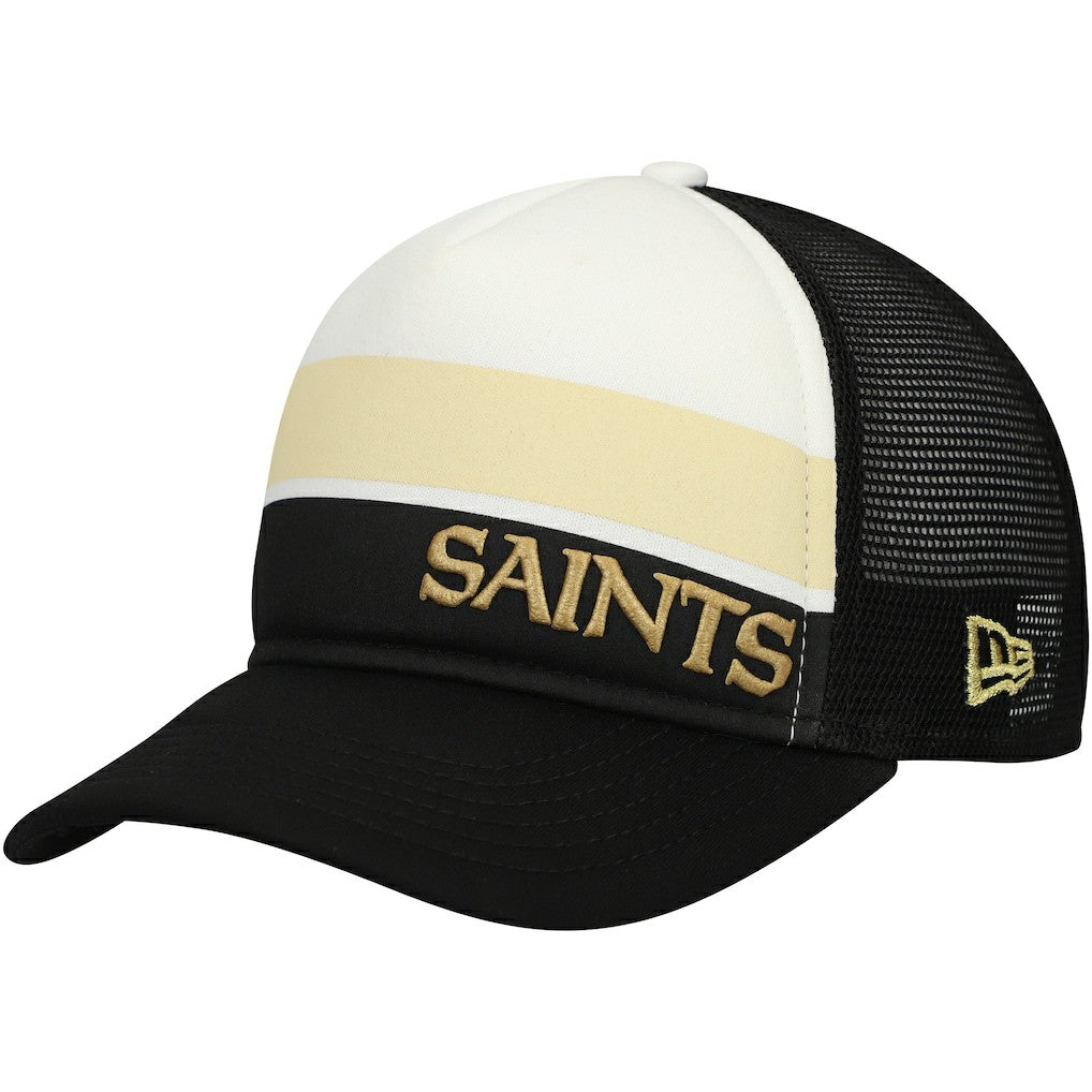 New Orleans Saints New Era Preschool Sport Night Color Block 9FORTY A-Frame Trucker Adjustable Hat - Black cheap