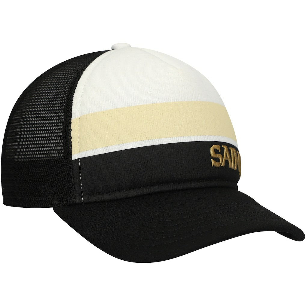 New Orleans Saints New Era Preschool Sport Night Color Block 9FORTY A-Frame Trucker Adjustable Hat - Black cheap