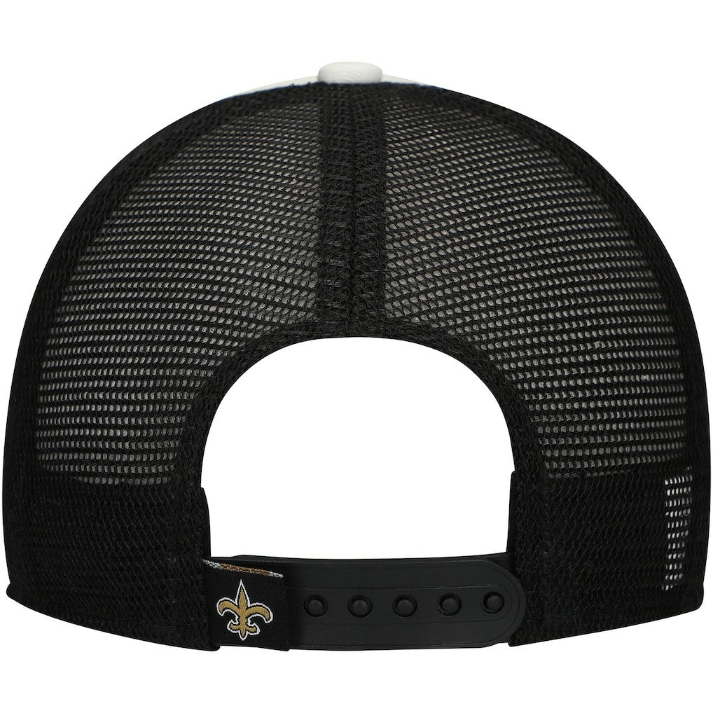 New Orleans Saints New Era Preschool Sport Night Color Block 9FORTY A-Frame Trucker Adjustable Hat - Black cheap