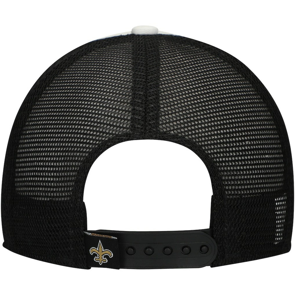 New Orleans Saints New Era Preschool Sport Night Color Block 9FORTY A-Frame Trucker Adjustable Hat - Black cheap