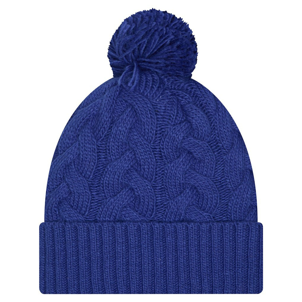 New York Giants New Era Girls Youth Cabled Cuffed Knit Hat with Pom - Royal discount