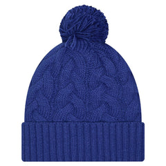 New York Giants New Era Girls Youth Cabled Cuffed Knit Hat with Pom - Royal discount
