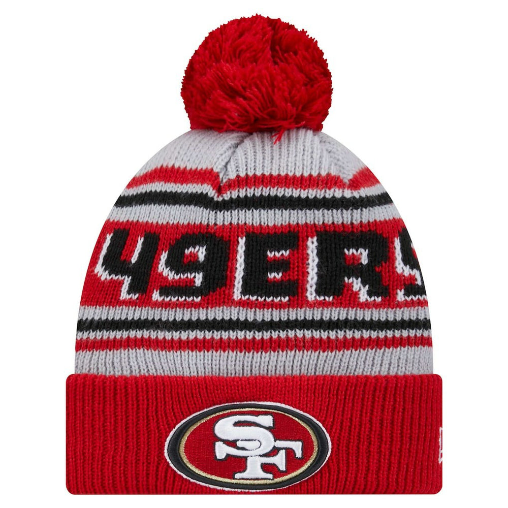 San Francisco 49ers New Era Youth Main Cuffed Knit Hat with Pom - Scarlet on sale
