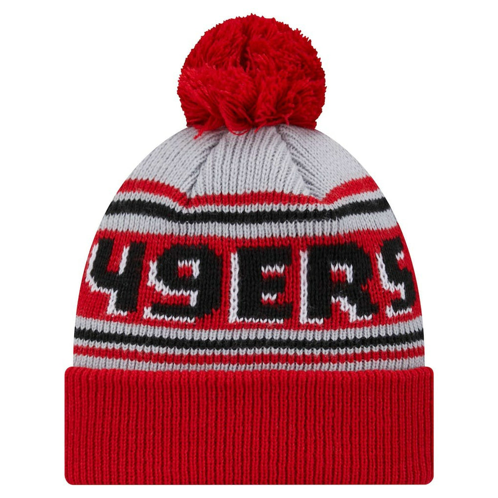 San Francisco 49ers New Era Youth Main Cuffed Knit Hat with Pom - Scarlet on sale