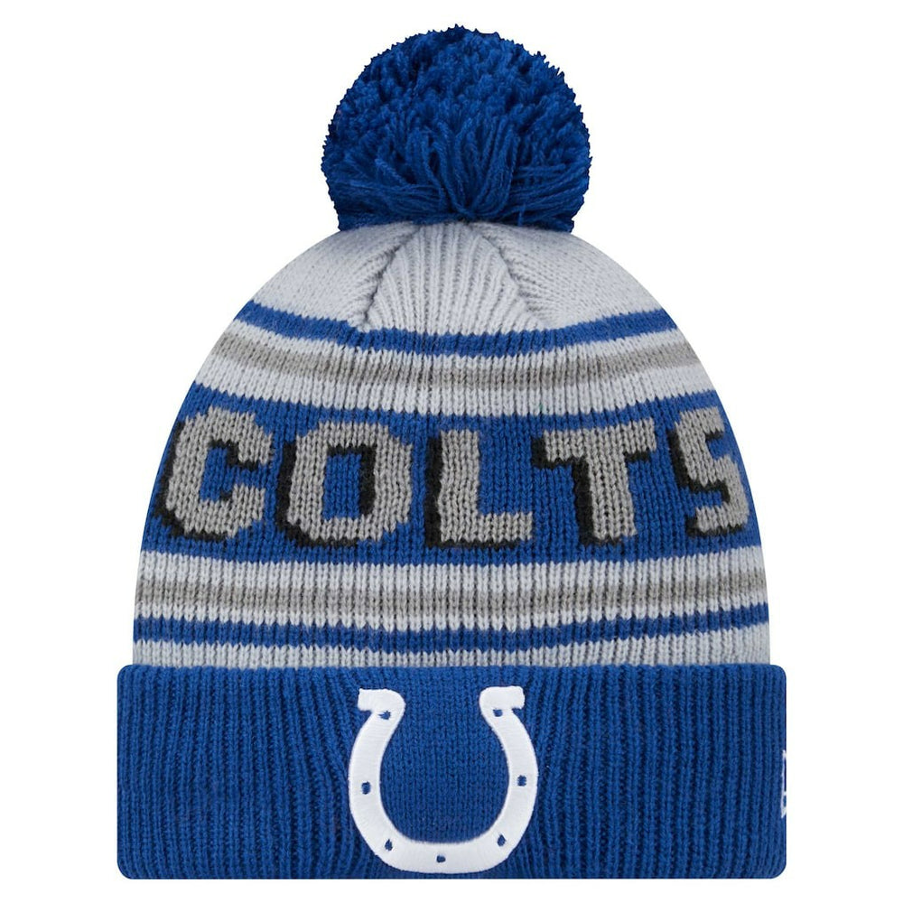 Indianapolis Colts New Era Youth Main Cuffed Knit Hat with Pom - Royal discount