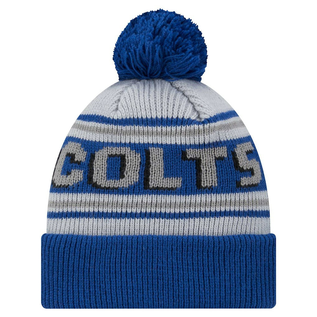 Indianapolis Colts New Era Youth Main Cuffed Knit Hat with Pom - Royal discount