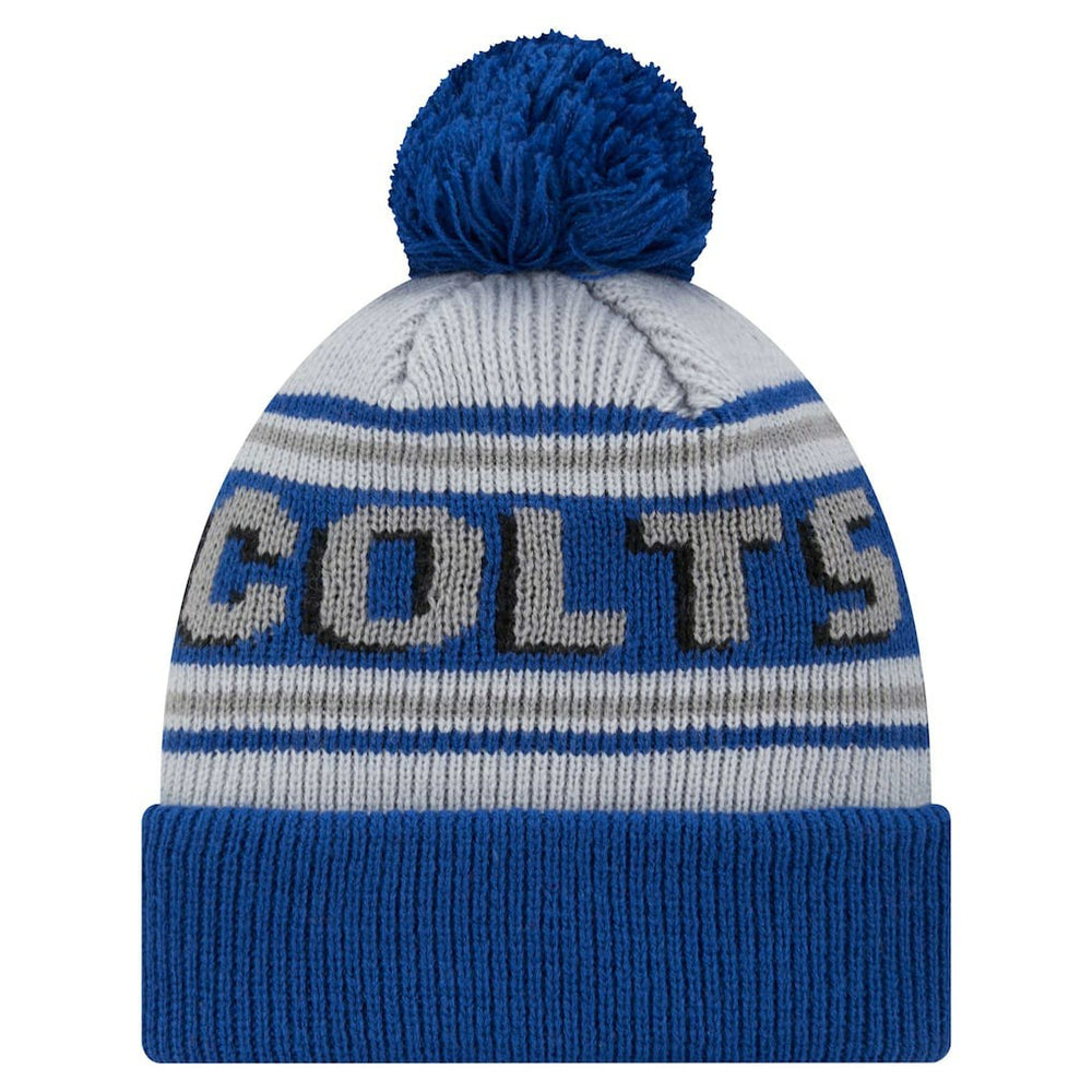 Indianapolis Colts New Era Youth Main Cuffed Knit Hat with Pom - Royal discount