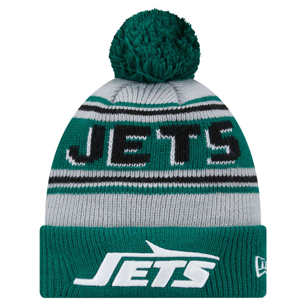 New York Jets New Era Youth Main Cuffed Knit Hat with Pom - Green outlet