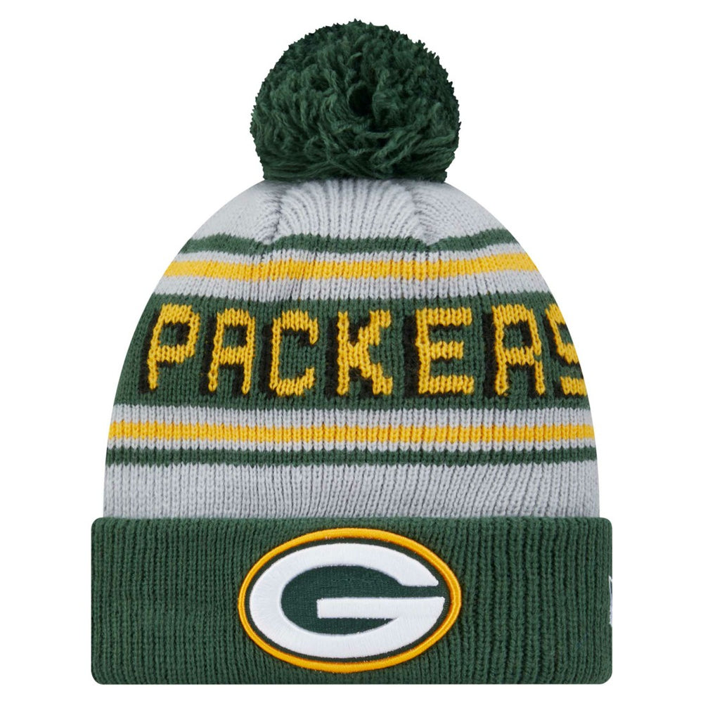 Green Bay Packers New Era Youth Main Cuffed Knit Hat with Pom - Green on sale