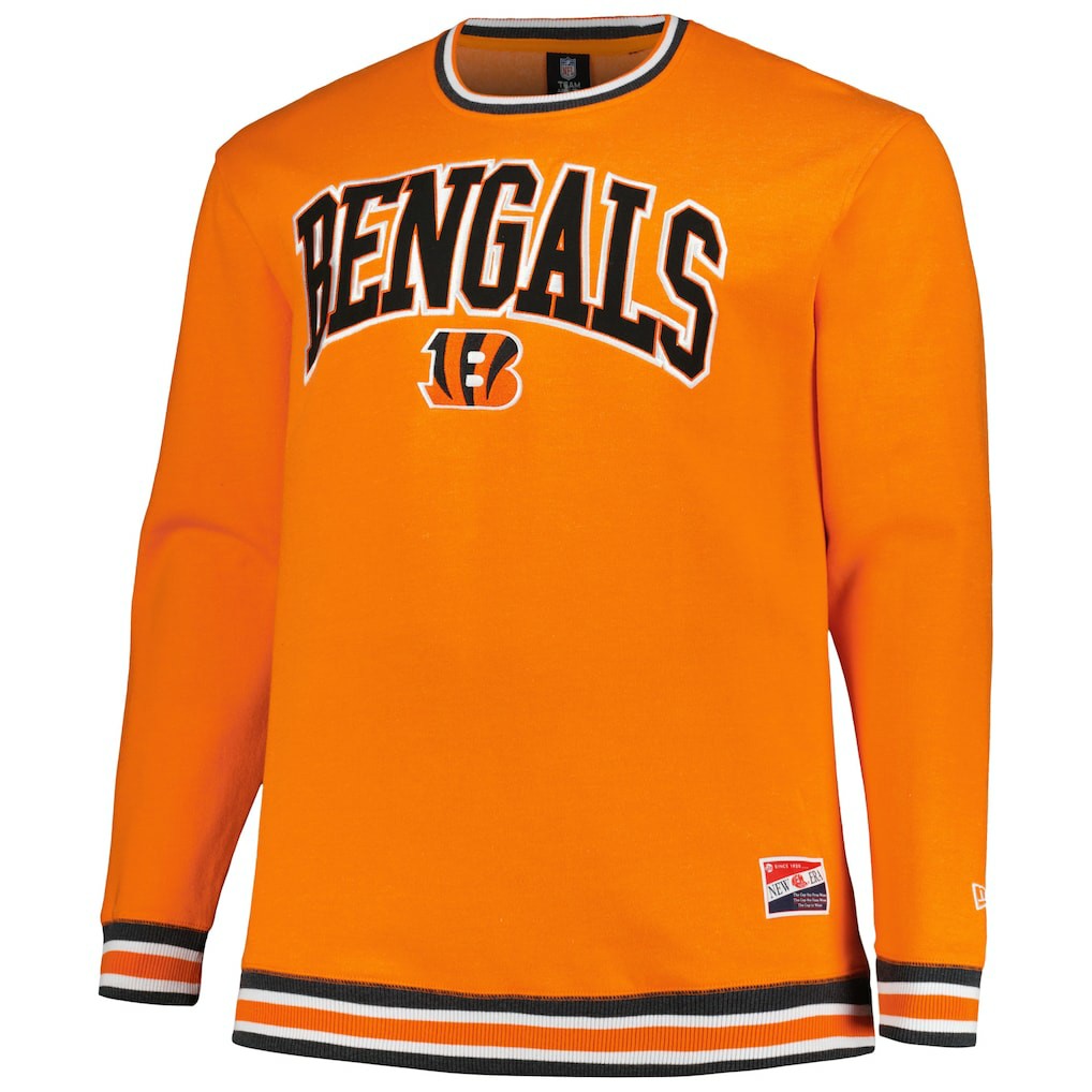 Cincinnati Bengals New Era Big & Tall Pullover Sweatshirt - Orange cheap