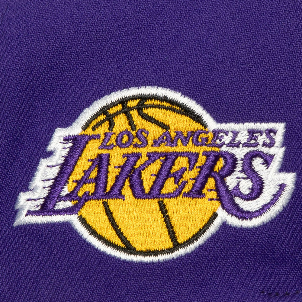 Los Angeles Lakers Retro Sport Color Block Script Snapback Hat - White/Purple shop