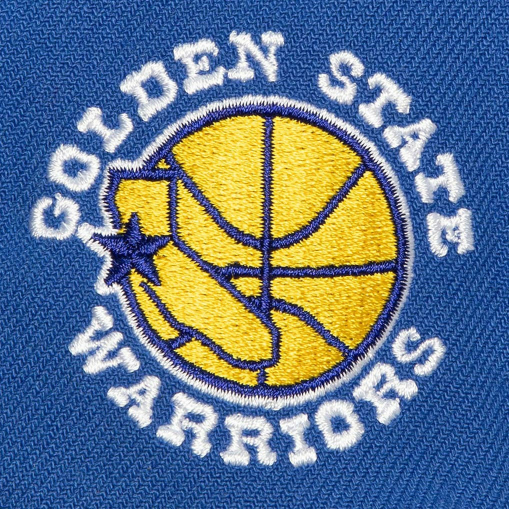 Golden State Warriors Retro Sport Color Block Script Snapback Hat sale - White/Royal outlet