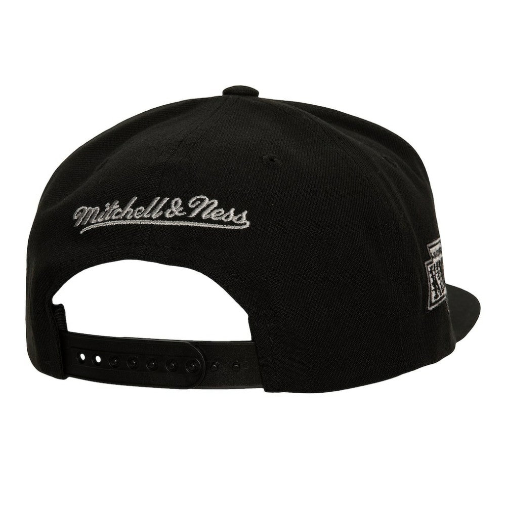 Los Angeles Kings Mitchell & Ness Retro Script Colorblock Snapback Hat - Black Hats