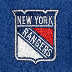 New York Rangers Mitchell & Ness Retro Script Colorblock Snapback Hat - Blue Hats
