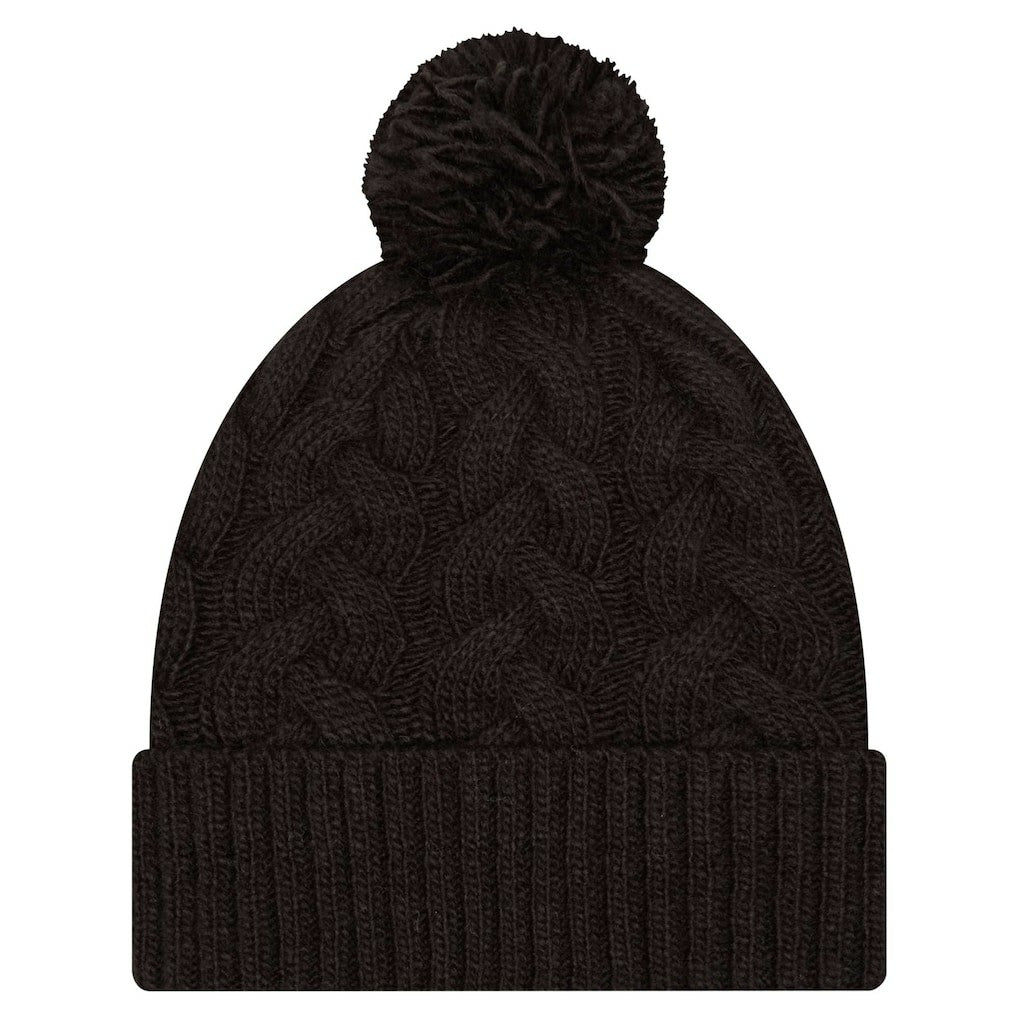 Cincinnati Bengals New Era Women's Cable Cuffed Knit Hat with Pom - Black cheap
