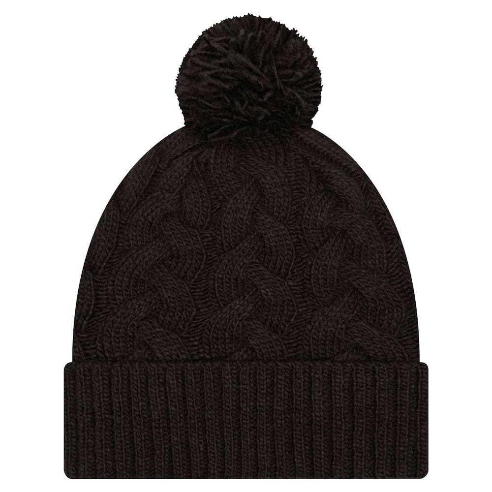 Cincinnati Bengals New Era Women's Cable Cuffed Knit Hat with Pom - Black cheap