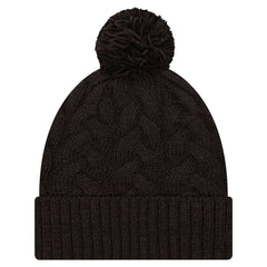 Cincinnati Bengals New Era Women's Cable Cuffed Knit Hat with Pom - Black cheap