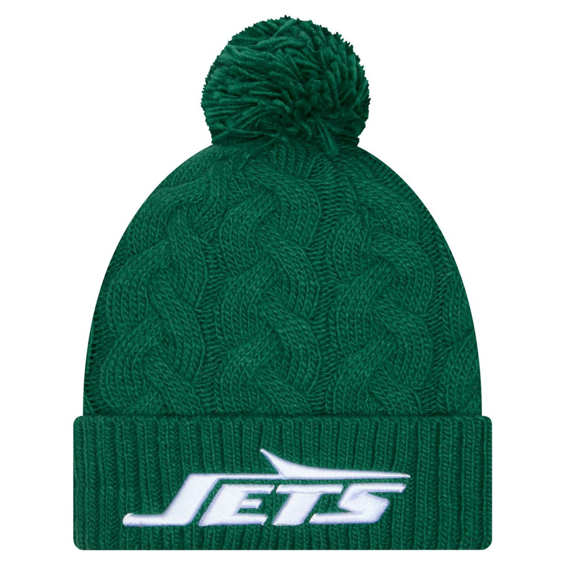 New York Jets New Era Women's Cable Cuffed Knit Hat with Pom - Green online