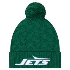 New York Jets New Era Women's Cable Cuffed Knit Hat with Pom - Green online