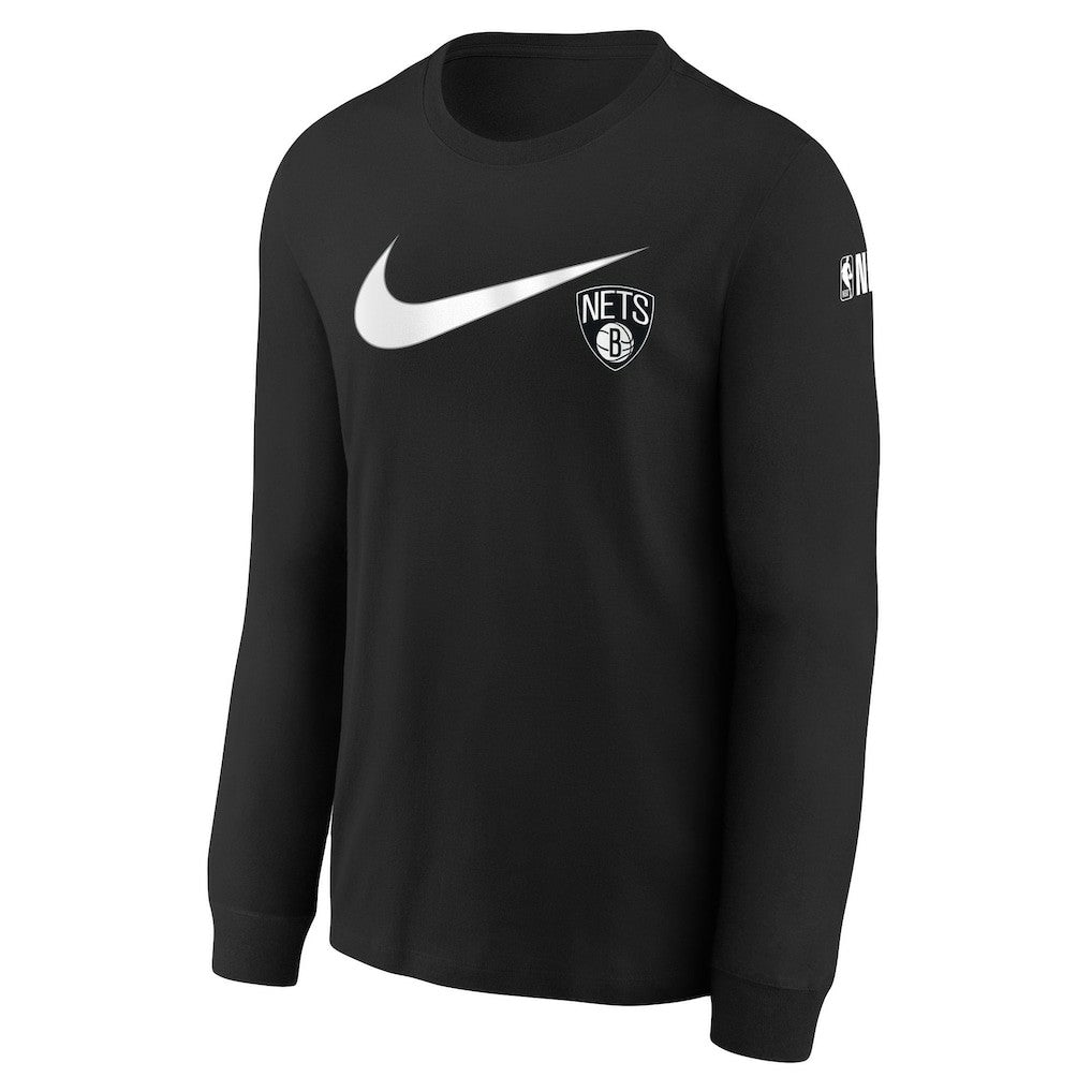 Brooklyn Nets Youth Swoosh Long Sleeve T-Shirt - Black discount
