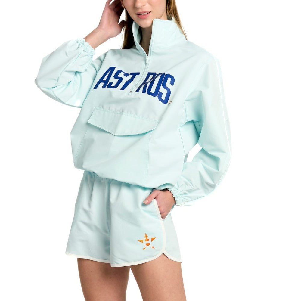 Houston Astros Lusso Women's Parker Half-Zip Jacket Light Blue