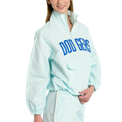 Los Angeles Dodgers Lusso Women's Parker Half-Zip Jacket Light Blue