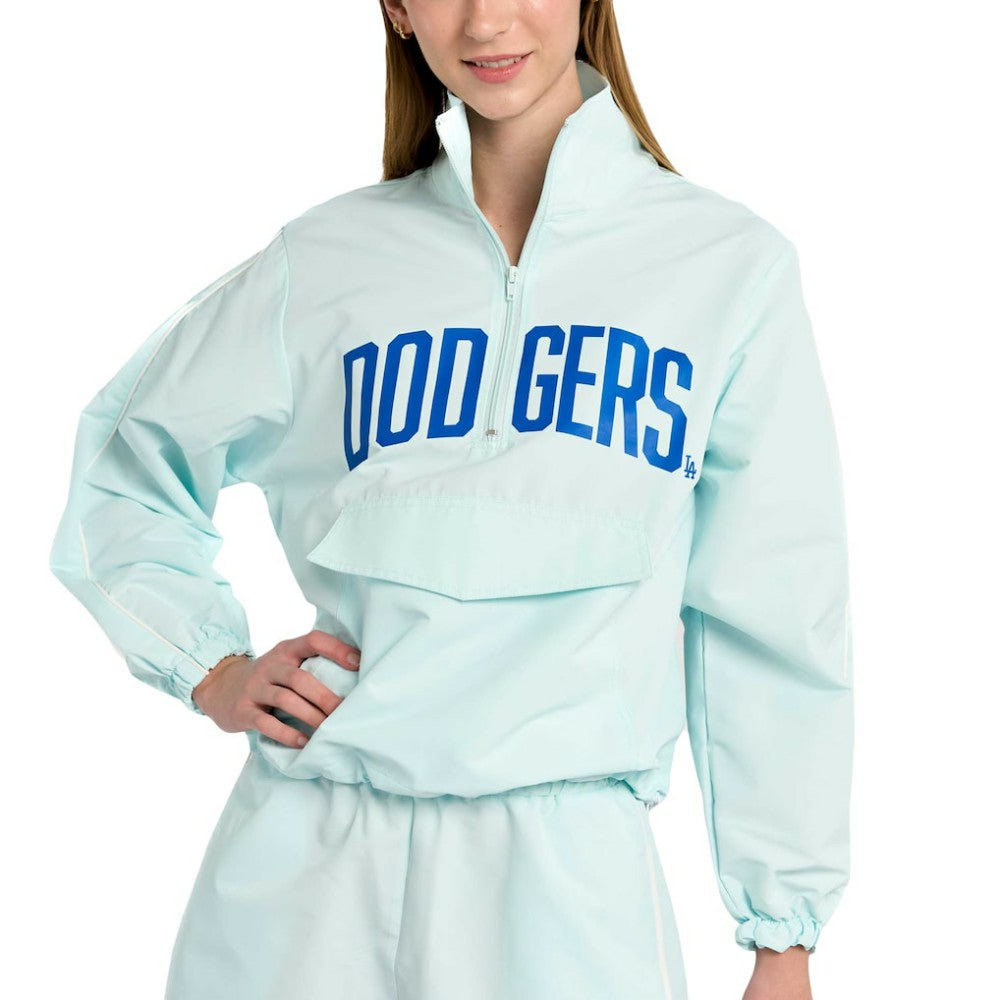Los Angeles Dodgers Lusso Women's Parker Half-Zip Jacket Light Blue