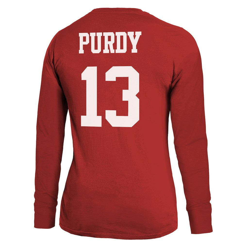 Brock Purdy San Francisco 49ers Majestic Threads Women's Player Name & Number Long Sleeve T-Shirt - Scarlet discount