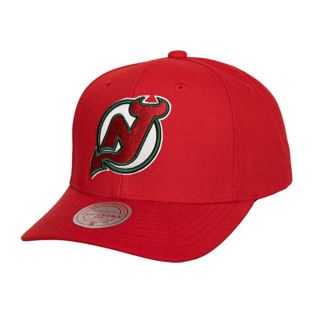 New Jersey Devils Mitchell & Ness Team Ground Pro Adjustable Hat - Red Jerseys