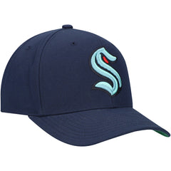 Seattle Kraken Mitchell & Ness Team Ground Pro Adjustable Hat - Deep Sea Blue Hats