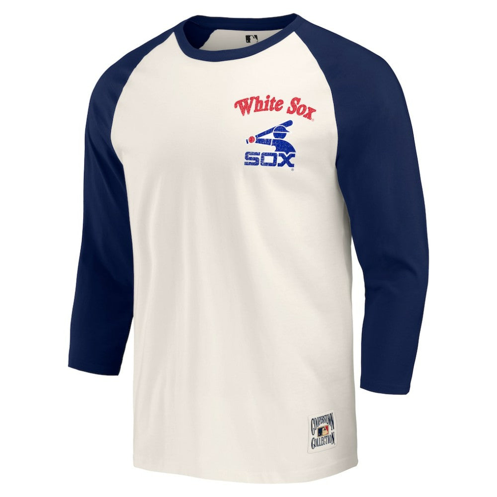 Chicago White Sox Darius Rucker Collection Cooperstown Collection Raglan 3/4-Sleeve T-Shirt Navy/White