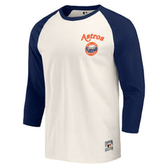 Houston Astros Darius Rucker Collection Cooperstown Collection Raglan 3/4-Sleeve T-Shirt Navy/White