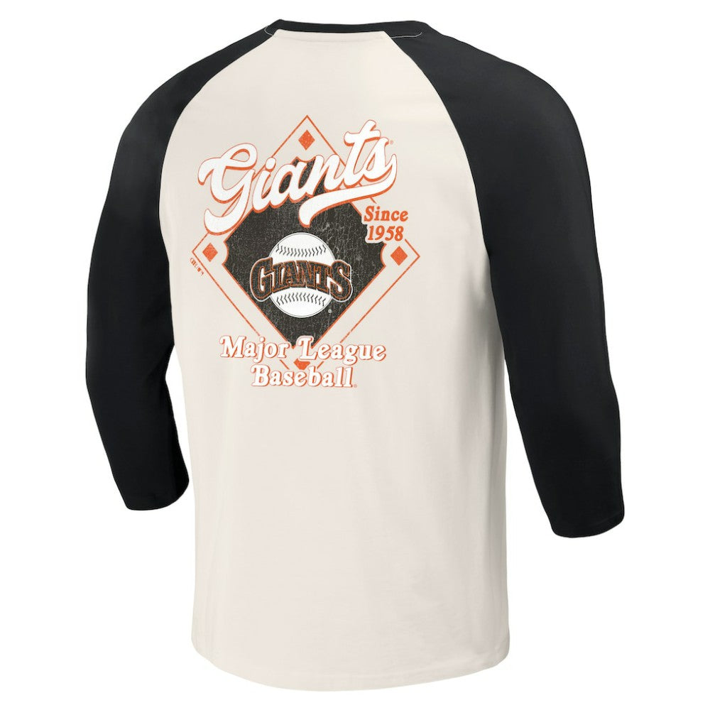 San Francisco Giants Darius Rucker Collection Cooperstown Collection Raglan 3/4-Sleeve T-Shirt Black/White