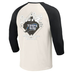 Tampa Bay Rays Darius Rucker Collection Cooperstown Collection Raglan 3/4-Sleeve T-Shirt Black/White