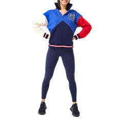 New York Yankees Terez Women's Classic Colorblock Quarter-Zip Sweatshirt Blue/Navy